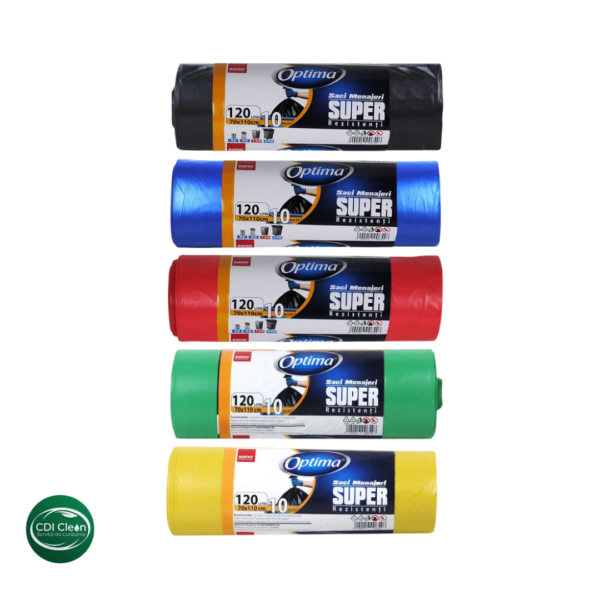 Sano Optima Super 120 L - 10 sci/rolă – (Saci extra rezistenți pentru colectarea deșeurilor voluminoase și grele)
